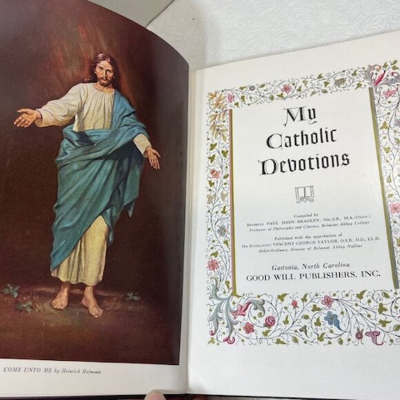 VTG 1955 "My Catholic Devotions" Catholic Manual of Prayers Leather Covers - Picture 5 of 16